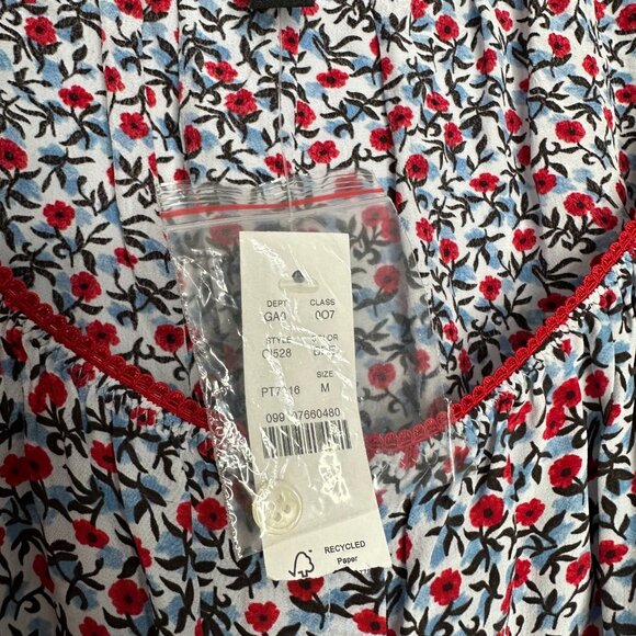 NWT J Crew Cap Sleeve Top Size M Poppy Crepe de Chine - Picture 5 of 9